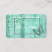 アクアブルーブラシ仕上げメタル 名刺 (正面)