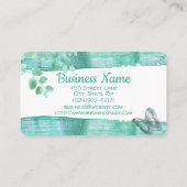 アクアブルーブラシ仕上げメタル 名刺 (裏面)