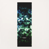 アクアブルーブラックジオメトリックスモーク抽象芸術モノグラム ヨガマット (正面)