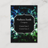 アクアブルーブラックジオメトリックスモーク抽象芸術モノグラム 名刺 (正面)