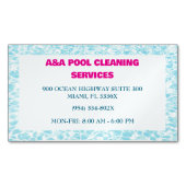 アクアブループールメンテナンス マグネット名刺 (正面)