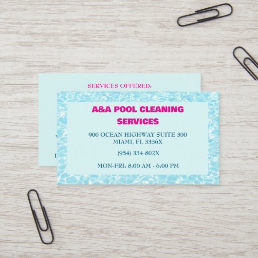 アクアブループールメンテナンス 名刺 (正面/裏面インサイチュ)