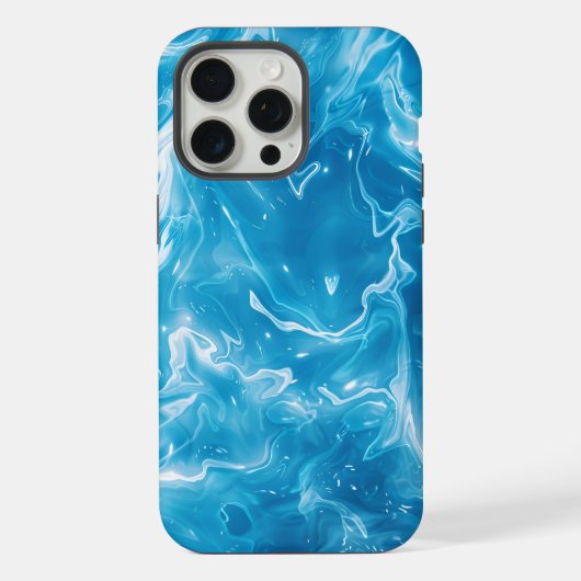 アクアブループール水パターン iPhoneケース (裏面)