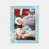 アクアブルーホリデーフォトス動揺してノーフレーク フリースブランケット (正面)