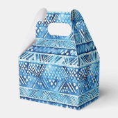 アクアブルーホワイトトライバルストライプドット フェイバーボックス (正面サイド)