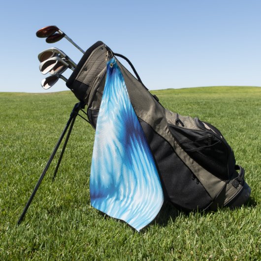 アクアブルーホワイト絞り染め ゴルフタオル (グリーン)