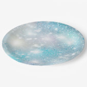 アクアブルーホワイト《写真》ぼけ味誕生日 ペーパープレート (アングル)