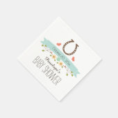 アクアブルーホースシューウェスタン男の赤ちゃんシャワー スタンダードカクテルナプキン (角)