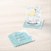 アクアブルーボタニカルウォッシュズ結婚ーズ ペーパーコースター (インサイチュ)