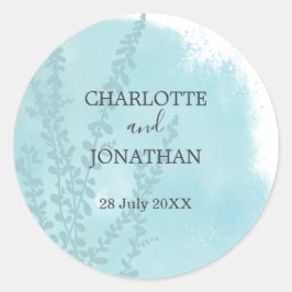 アクアブルーボタニカルウォッシュズ結婚ーズ ラウンドシール