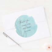 アクアブルーボタニカルウォッシュズ結婚ーズ ラウンドシール (封筒)