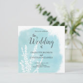 アクアブルーボタニカルウォッシュズ結婚ーズ 招待状 (スタンド正面)