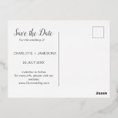 アクアブルーボタニカルウォーターカラーワッシュ フォイル招待状 箔招待状ポストカード (裏面)