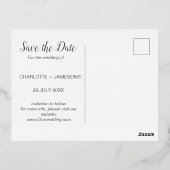 アクアブルーボタニカルウォーターカラーワッシュ 箔招待状ポストカード (裏面)