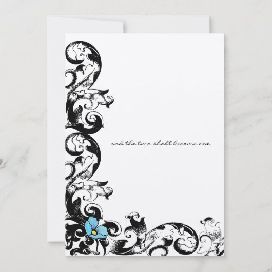 アクアブルーポピーフローラ結婚旋回 招待状 (裏面)