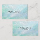 アクアブルーマザーオブパールかわいらし 名刺 (正面/裏面)