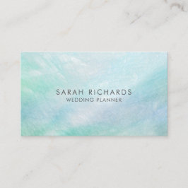 アクアブルーマザーオブパールかわいらし 名刺