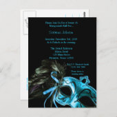 アクアブルーマスカレードボールSweet sixteen誕生日 ポストカード (正面/裏面)