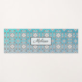 アクアブルーマンダラパーソナライズされたヨガマット ヨガマット (正面(横))