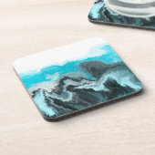 アクアブルーマーブル コースター (左側)