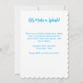 アクアブルーマーメイドテーマ子供の誕生日パーティー 招待状 (裏面)