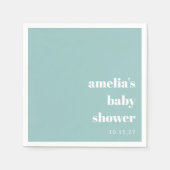アクアブルーミニマルかわいいカスタムベビーシャワー スタンダードカクテルナプキン (正面)