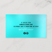 アクアブルーミンスタイリッシュトグリッターがヘアスタイリストを流す 名刺 (裏面)