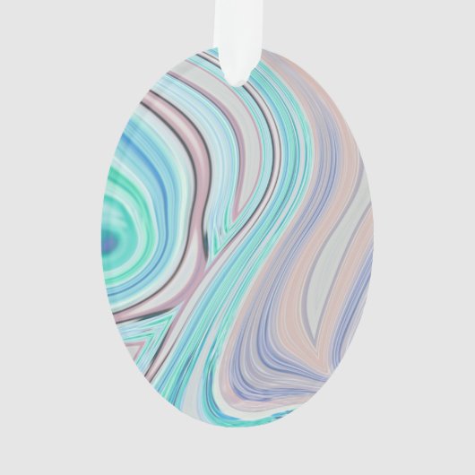 アクアブルーミントグリーン薄紫パープルパステルレインボー オーナメント (裏面)