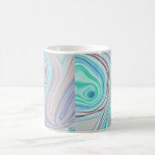 アクアブルーミントグリーン薄紫パープルパステルレインボー コーヒーマグカップ (中央)