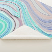 アクアブルーミントグリーン薄紫パープルパステルレインボー シェルパブランケット (3/4)