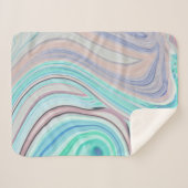 アクアブルーミントグリーン薄紫パープルパステルレインボー シェルパブランケット (正面(横))