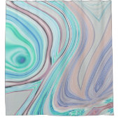 アクアブルーミントグリーン薄紫パープルパステルレインボー シャワーカーテン (正面)