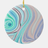 アクアブルーミントグリーン薄紫パープルパステルレインボー セラミックオーナメント (裏面)