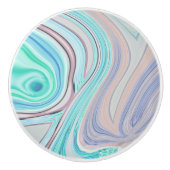 アクアブルーミントグリーン薄紫パープルパステルレインボー セラミックノブ (正面)