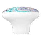 アクアブルーミントグリーン薄紫パープルパステルレインボー セラミックノブ (側面)