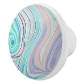 アクアブルーミントグリーン薄紫パープルパステルレインボー セラミックノブ (右)