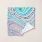 アクアブルーミントグリーン薄紫パープルパステルレインボー バスタオルセット (ウォッシュタオル)