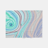 アクアブルーミントグリーン薄紫パープルパステルレインボー フリースブランケット (正面(横))