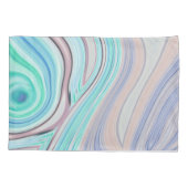 アクアブルーミントグリーン薄紫パープルパステルレインボー 枕カバー (裏面-左)