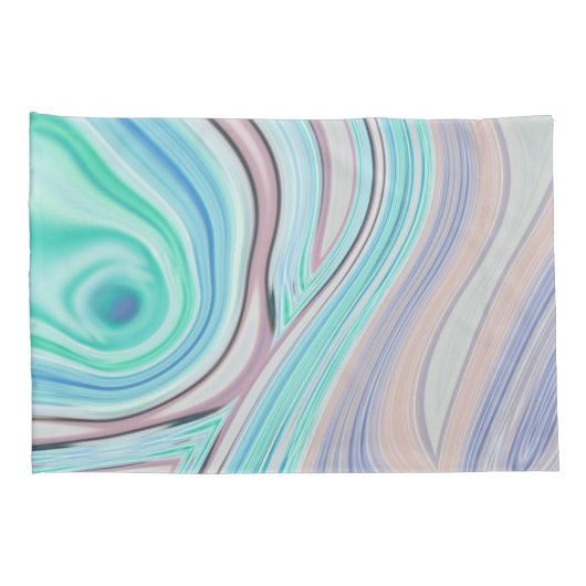 アクアブルーミントグリーン薄紫パープルパステルレインボー 枕カバー (裏面-右)