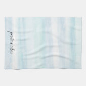 アクアブルーミントホワイトウォーターストライプカラーグラデーション キッチンタオル (横)