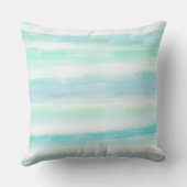 アクアブルーミントホワイトウォーターストライプカラー クッション (裏面)