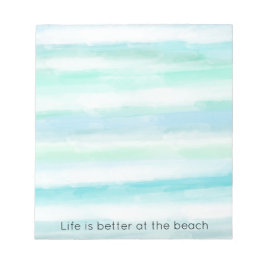 アクアブルーミントホワイトウォーターストライプカラーII ノートパッド