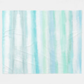 アクアブルーミントホワイトウォーターストライプカラーII フリースブランケット (正面(横))