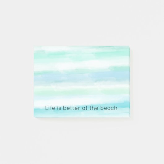 アクアブルーミントホワイトウォーターストライプカラーII ポストイット (正面)