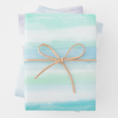 アクアブルーミントホワイトウォーターストライプカラーII ラッピングペーパーシート (インサイチュ)