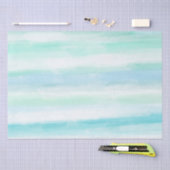 アクアブルーミントホワイトウォーターストライプカラーII 薄葉紙 (クラフト)
