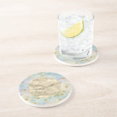 アクアブルーミント金ゴールドグリッターマーメイド コースター (側面)