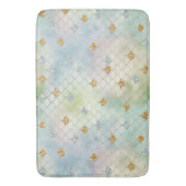 アクアブルーミント金ゴールドグリッターマーメイド バスマット (正面縦)