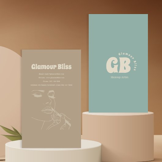 アクアブルーメイクアップアーティストサロン 名刺